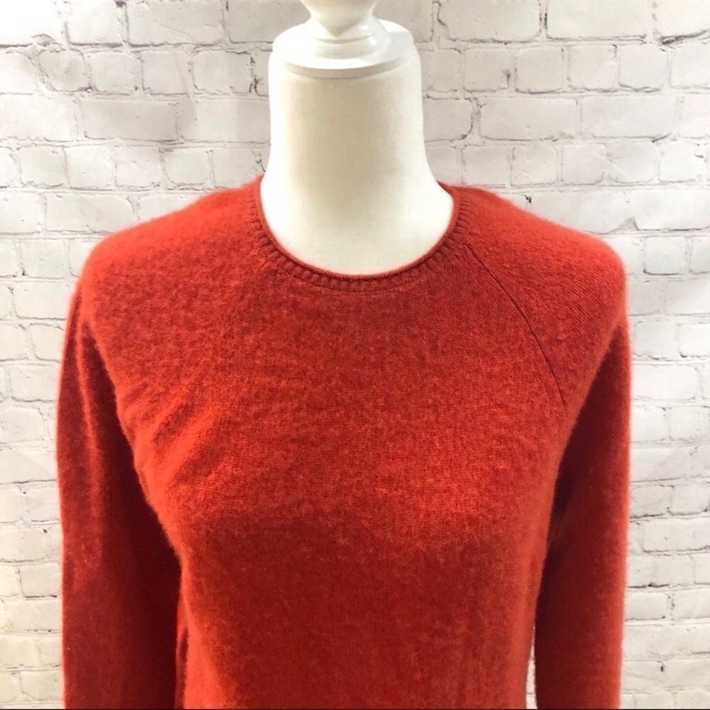 J. McLaughlin Cashmere Sweater Burnt Orange Size Small Fall Cozy Sweater - Picture 3 of 7